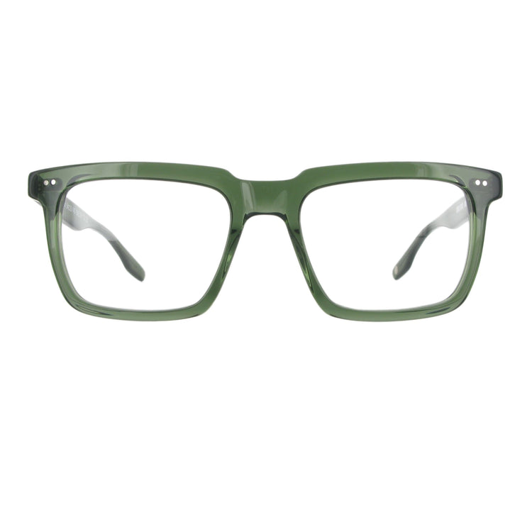 Funk Food Brille aus Acetat mit dickem rechteckigen Gestell, Modell Balish in grün.