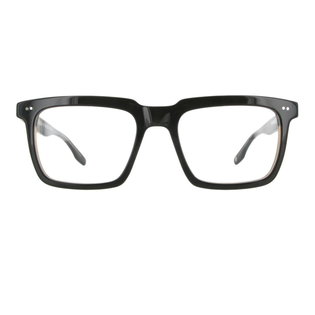 Brille aus Acetat mit dickem rechteckigen Gestell, Modell Balish in braun.