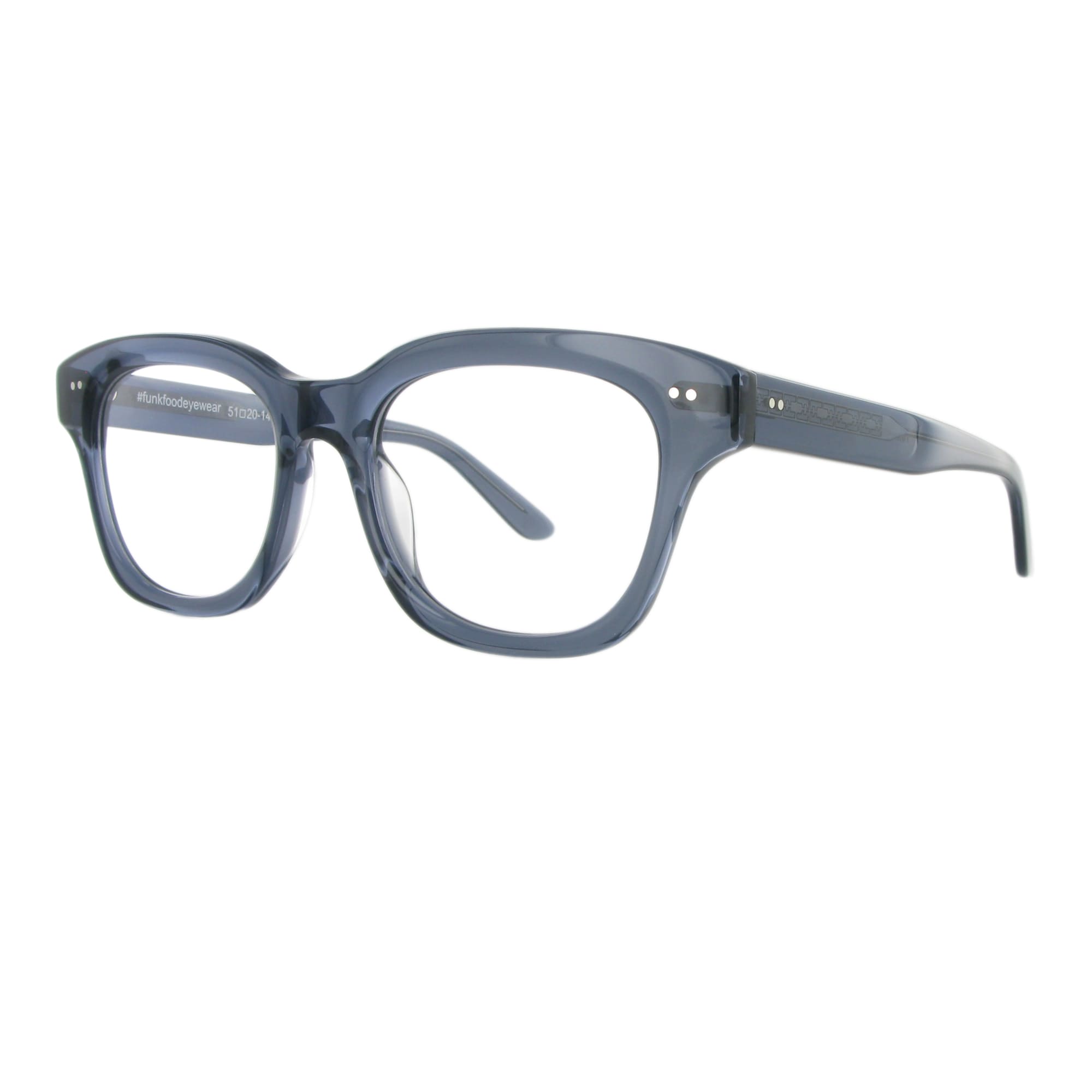 Blaue unk Food Brille aus Acetat mit besonderer Fase, Modell Pastizzi. 