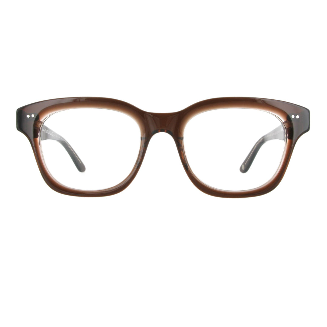 Braune Unisex Brille aus Acetat mit besonderer Fase, Modell Pastizzi.