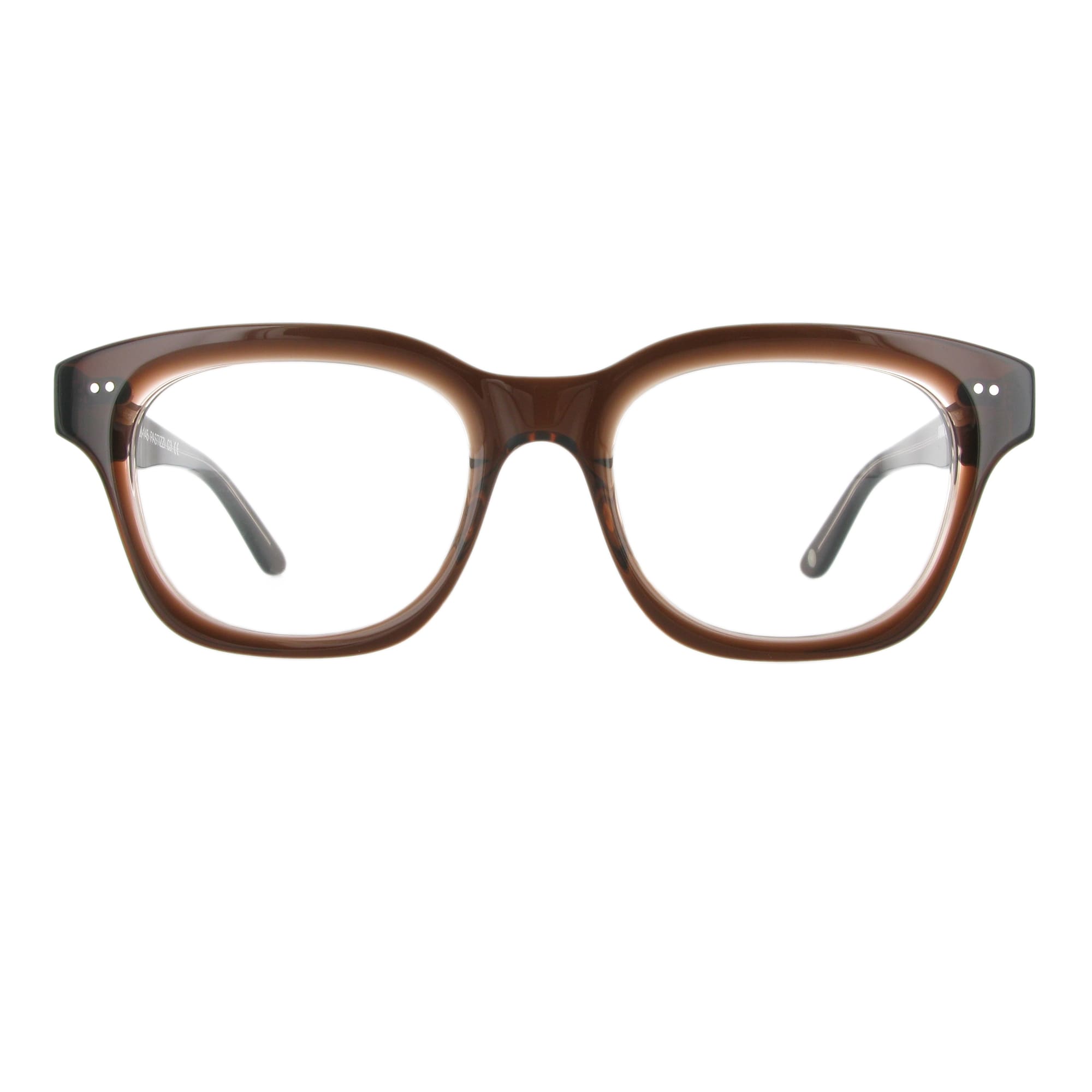 Braune Unisex Brille aus Acetat mit besonderer Fase, Modell Pastizzi.
