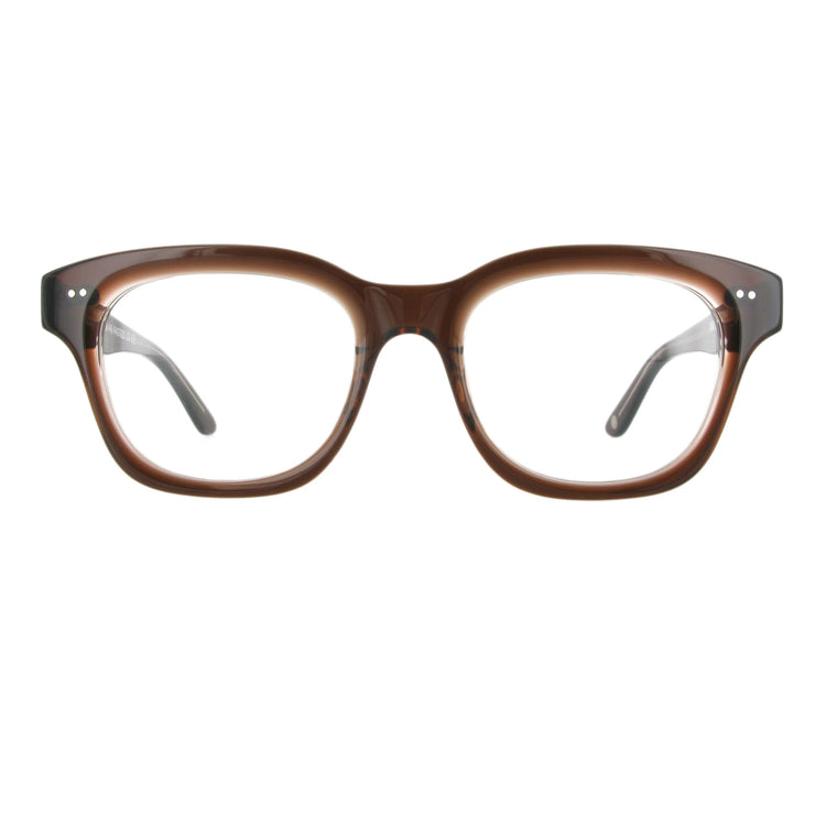 Braune Unisex Brille aus Acetat mit besonderer Fase, Modell Pastizzi.