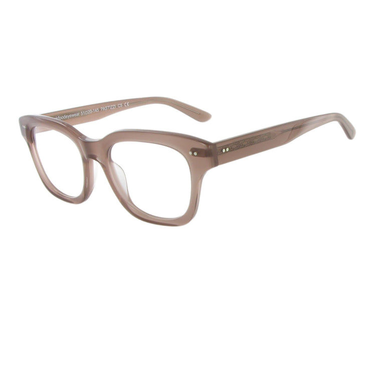 Funk Food Brille aus Acetat mit besonderer Fase in der Farbe Dusky Pink.