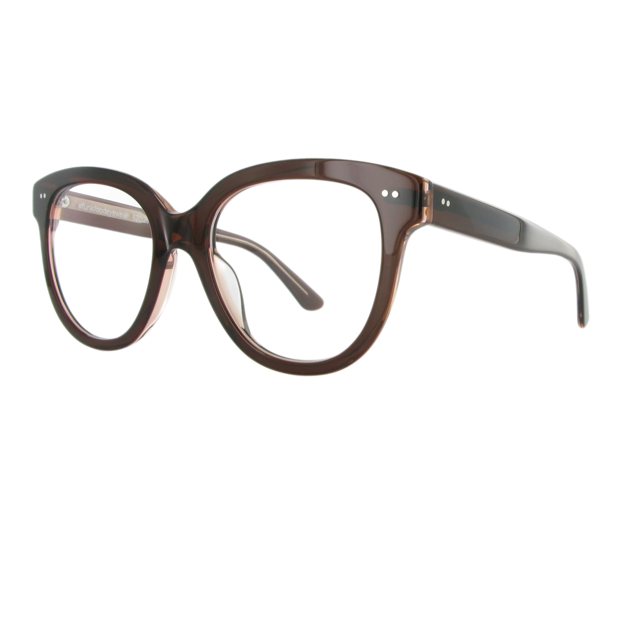 Braune Brille aus Acetat, Modell Samsa in harmonischer Butterfly Form.