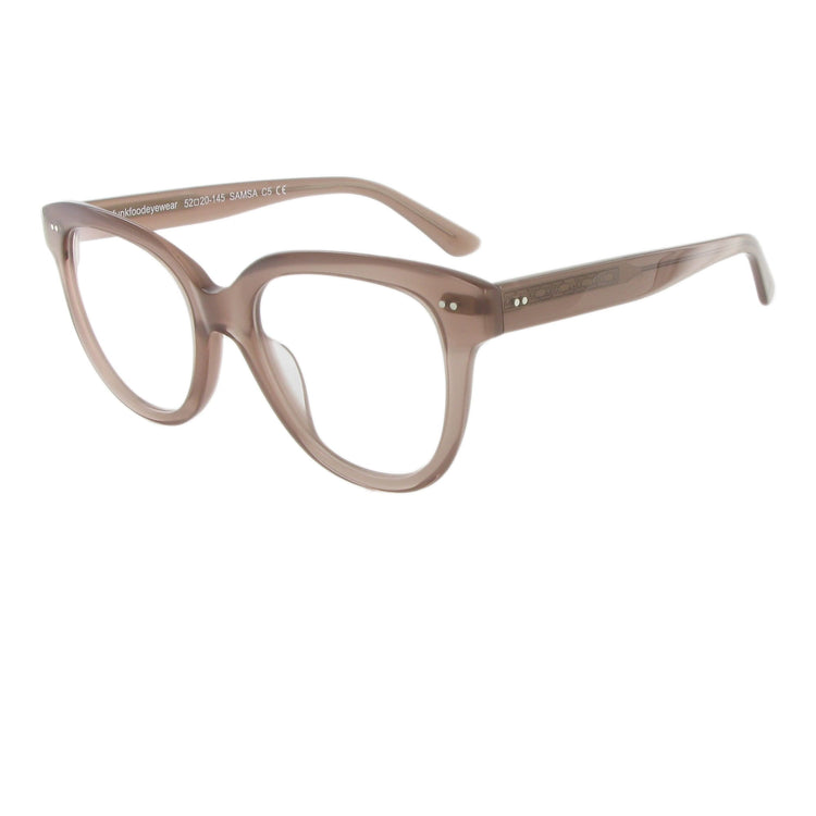 Acetatbrille, Modell Samsa in harmonischer Butterfly Form, Farbe Dusky Pink.