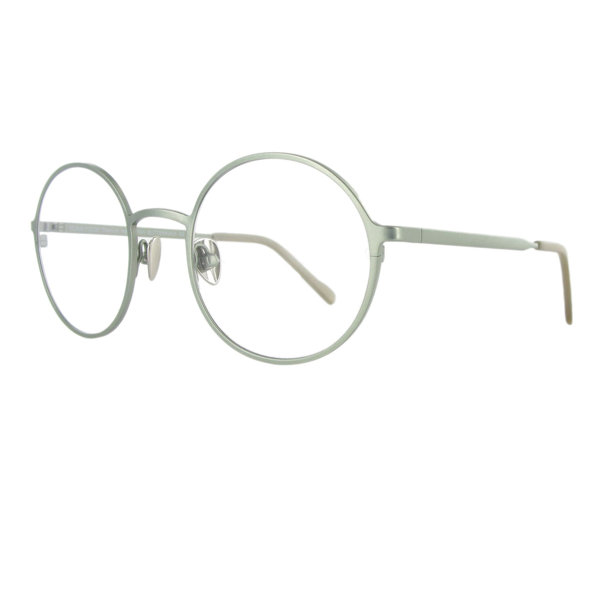 Schwarze Metallbrille mit runden Gläsern und großzügigem Steg, ausgewogen und minimalistisch.